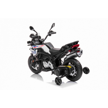 Motor BMW F850 GS na akumulator dla dzieci Biały + Kółka pomocnicze + Audio LED + Wolny Start + EVA